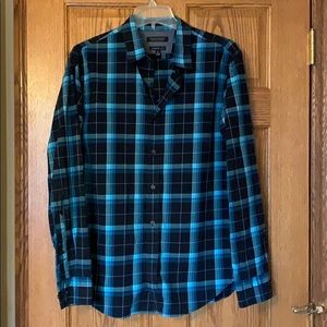 Blue plaid button up